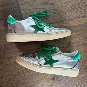 Silver and Green Vintage Havana Star Sneakers